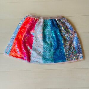 H&M Neon Stripe Sequin Mini Skirt, Girls sz 7-8